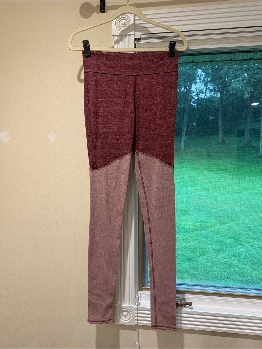 Free People Movement Two-Tone Burgundy Yoga Leggings 34” inseam